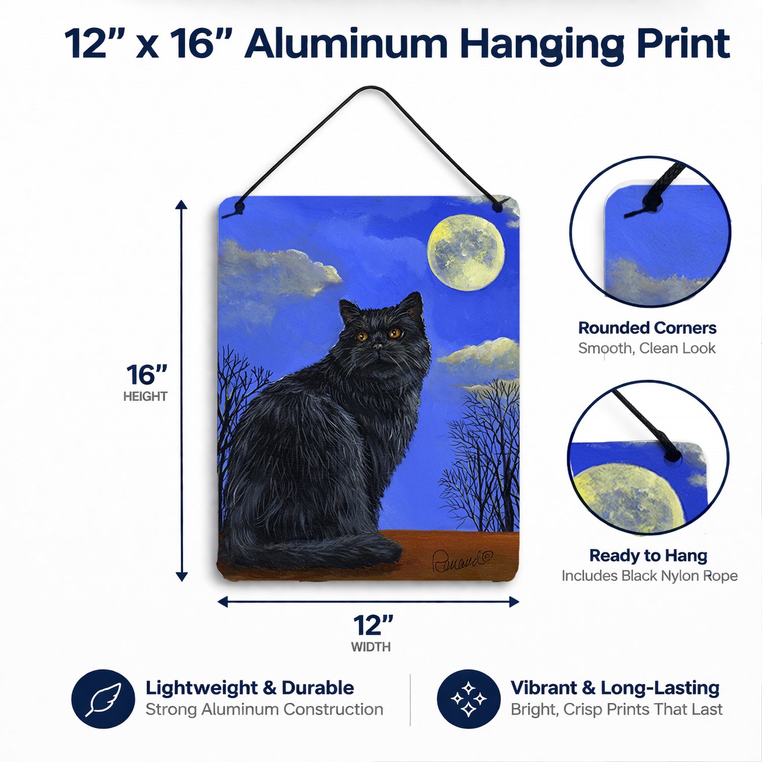Black Cat Hocus Pocus Halloween Wall or Door Hanging Prints Aluminum Metal Sign Kitchen Wall Bar Bathroom Plaque Home Decor Front Door Plaque, 12x16, Multicolor