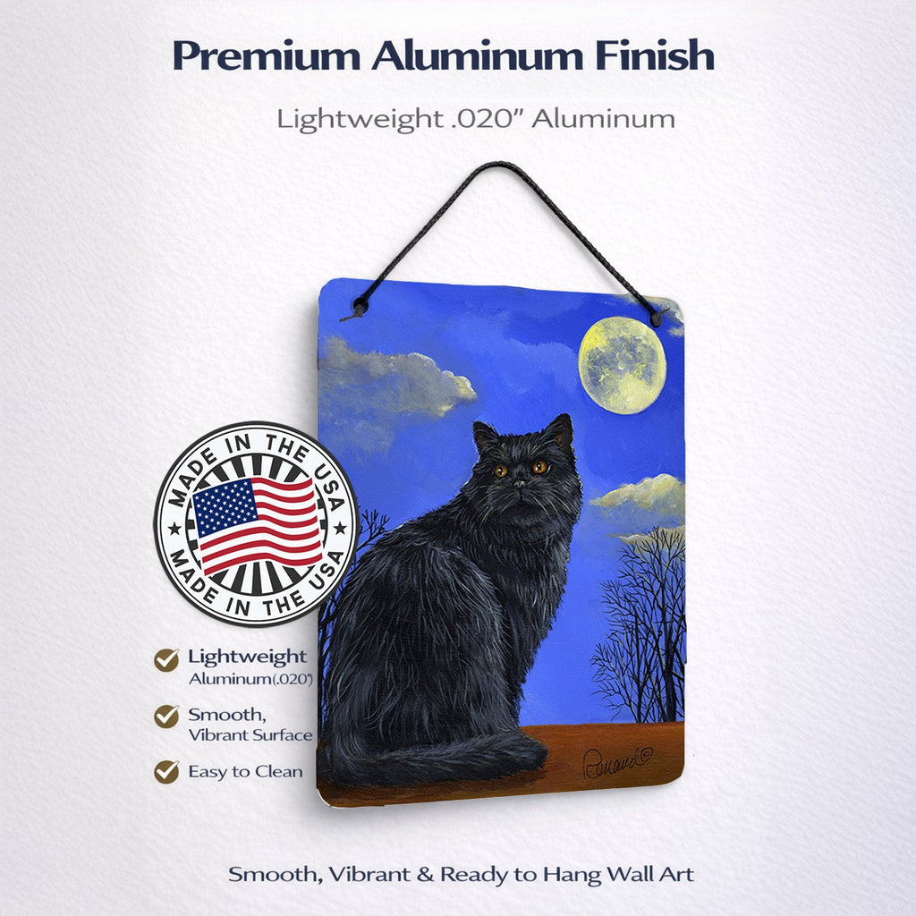 Black Cat Hocus Pocus Halloween Wall or Door Hanging Prints Aluminum Metal Sign Kitchen Wall Bar Bathroom Plaque Home Decor Front Door Plaque, 12x16, Multicolor