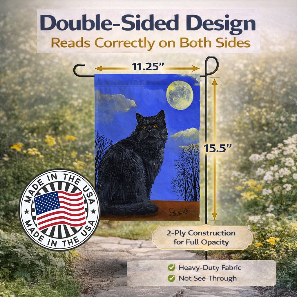 Black Cat Hocus Pocus Halloween Garden Flag Mailbox Decorative Yard Banner Outside Patio Artwork for Flower Beds, Garden Size, Multicolor