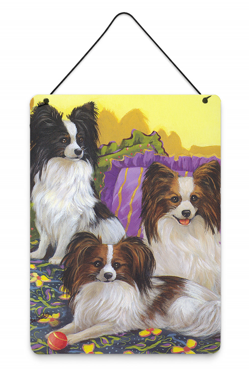 Papillon Party Pals Wall or Door Hanging Prints Aluminum Metal Sign Kitchen Wall Bar Bathroom Plaque Home Decor Front Door Plaque, 12x16, Multicolor