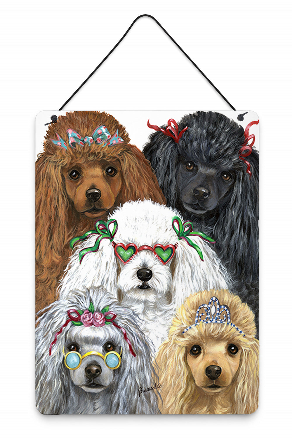Poodle Oodles Wall or Door Hanging Prints Aluminum Metal Sign Kitchen Wall Bar Bathroom Plaque Home Decor Front Door Plaque, 12x16, Multicolor