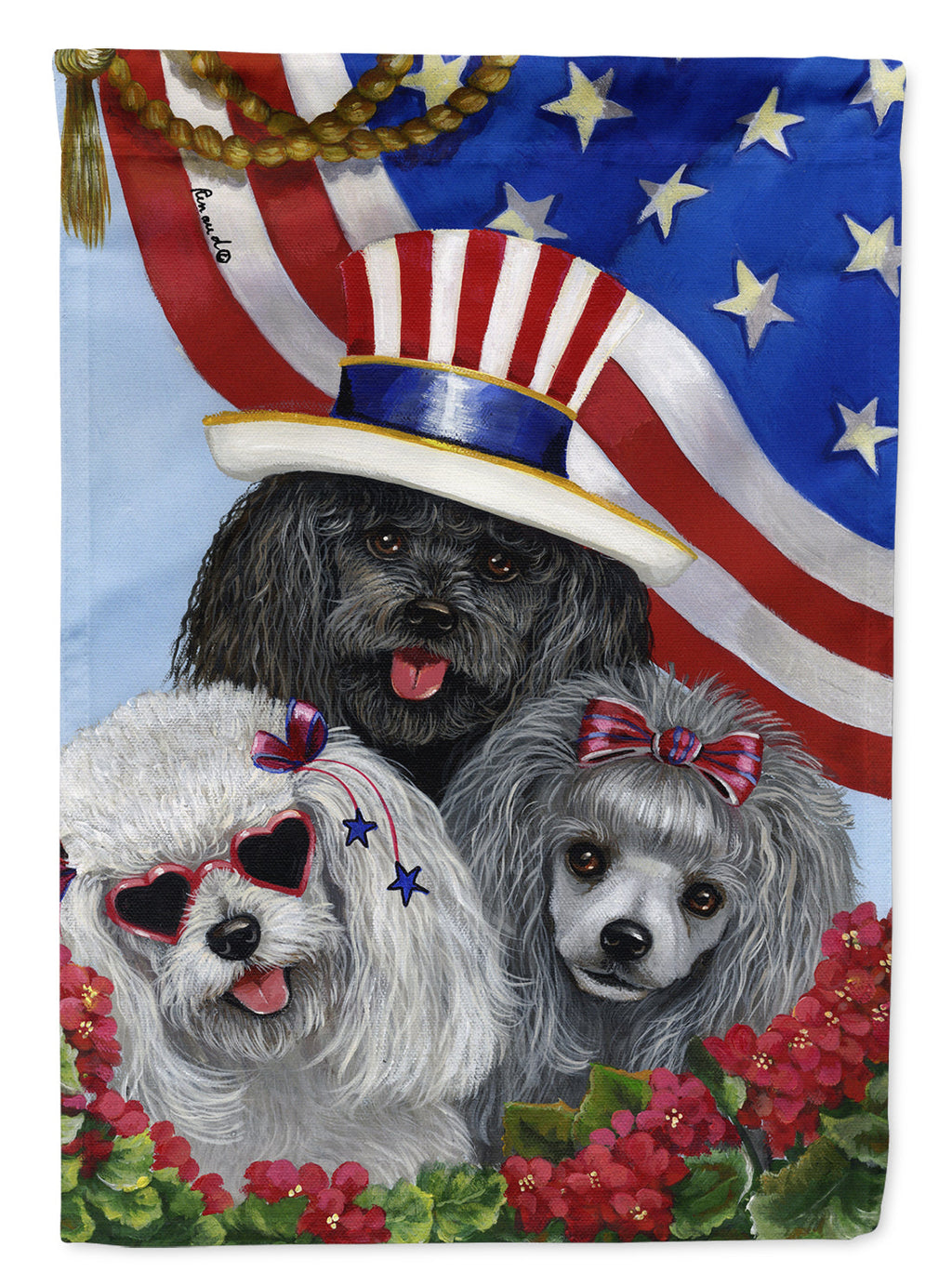 Poodle USA Garden Flag Mailbox Decorative Yard Banner Outside Patio Artwork for Flower Beds, Garden Size, Multicolor
