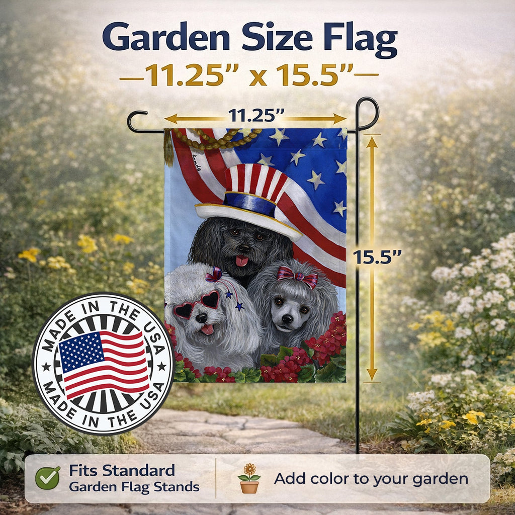Poodle USA Garden Flag Mailbox Decorative Yard Banner Outside Patio Artwork for Flower Beds, Garden Size, Multicolor