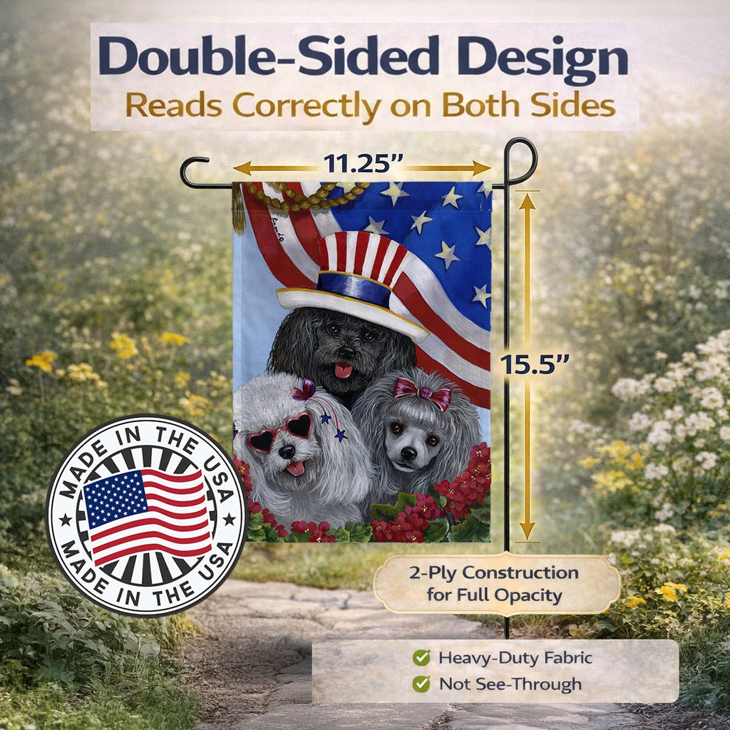 Poodle USA Garden Flag Mailbox Decorative Yard Banner Outside Patio Artwork for Flower Beds, Garden Size, Multicolor