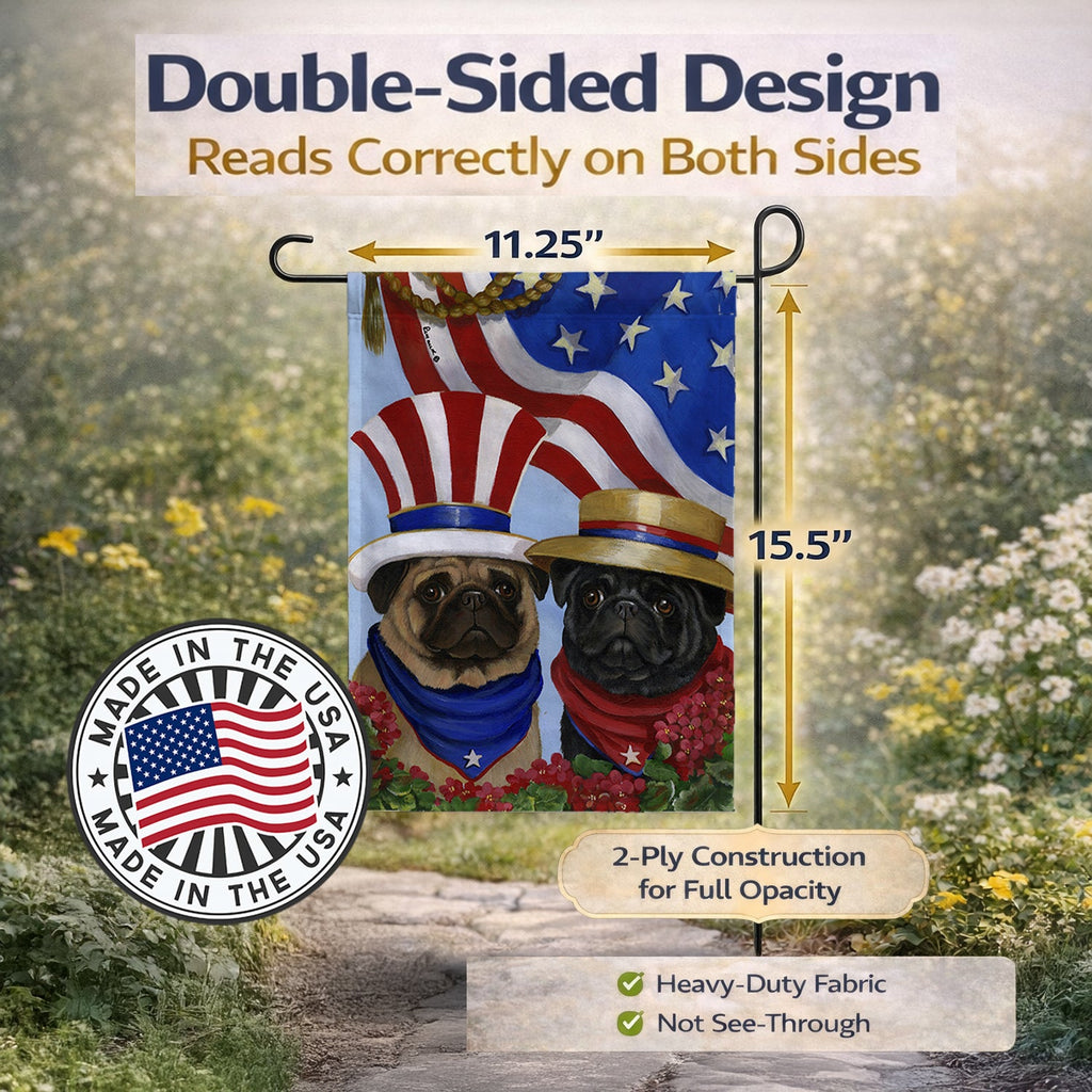 Pug USA Garden Flag Mailbox Decorative Yard Banner Outside Patio Artwork for Flower Beds, Garden Size, Multicolor