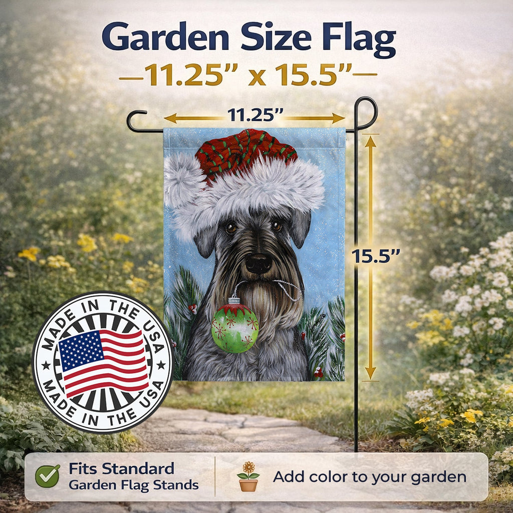 Schnauzer Christmas Pure at Heart Garden Flag Mailbox Decorative Yard Banner Outside Patio Artwork for Flower Beds, Garden Size, Multicolor