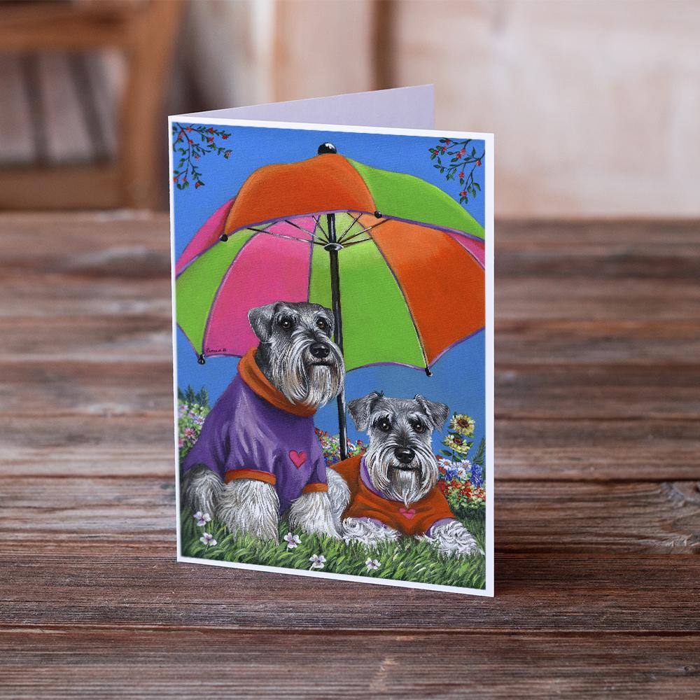 Schnauzer Soulmates Greeting Cards Pack of 8 Blank Cards with Envelopes Whimsical A7 Size 5x7