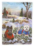 Scottie and Westie Christmas Pine Hill Garden Flag Mailbox Decorative Yard Banner Outside Patio Artwork for Flower Beds, Garden Size, Multicolor