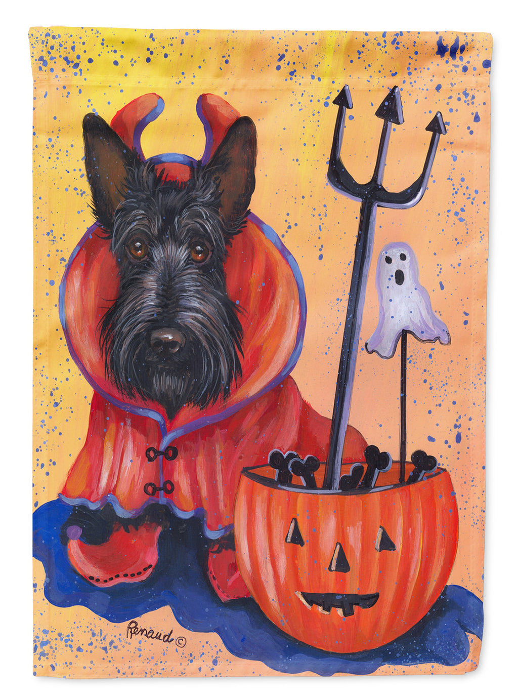 Scottie Boo Hoo Halloween Garden Flag Mailbox Decorative Yard Banner Outside Patio Artwork for Flower Beds, Garden Size, Multicolor
