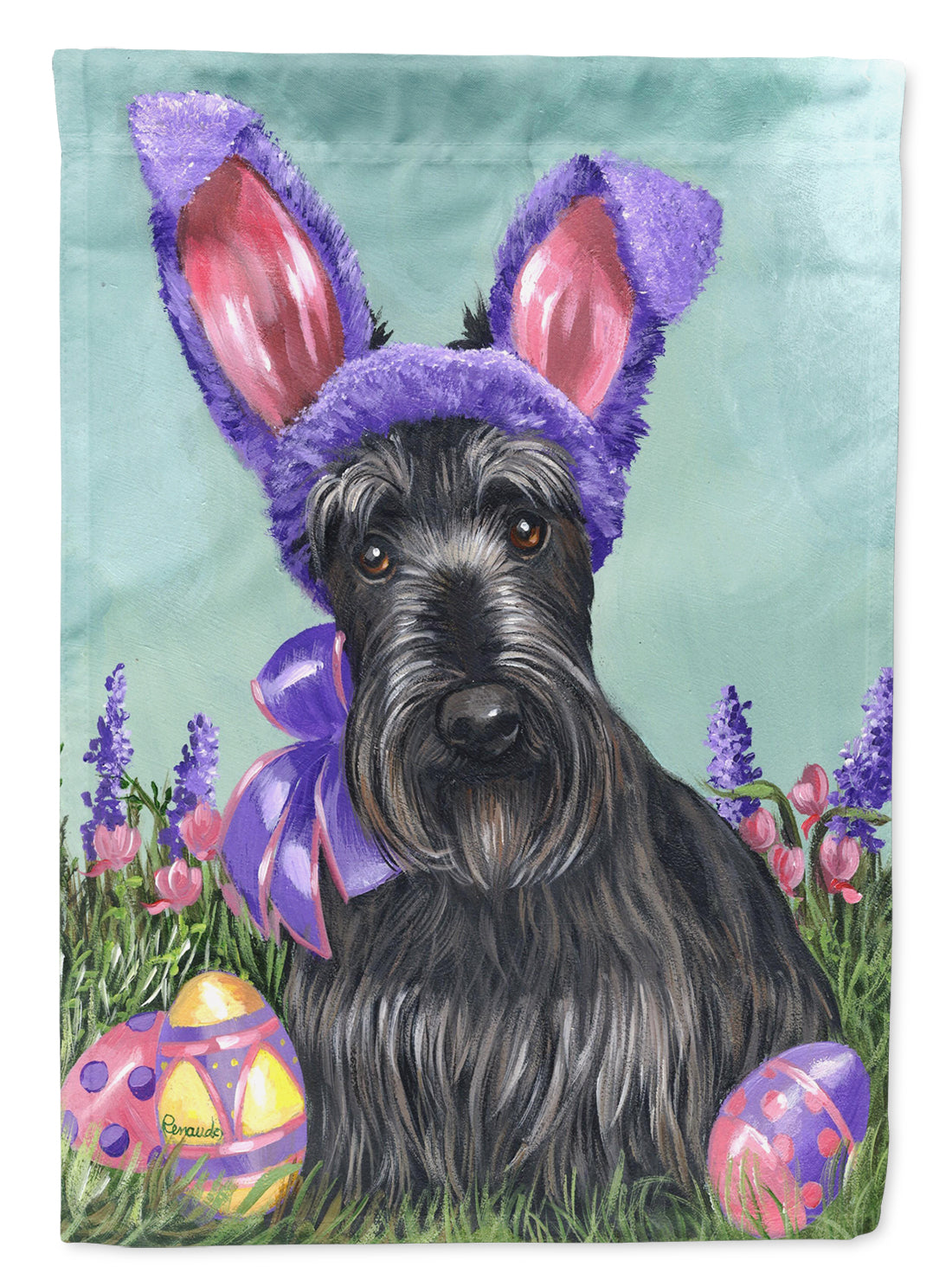 Scottie Easter Bunny Garden Flag Mailbox Decorative Yard Banner Outside Patio Artwork for Flower Beds, Garden Size, Multicolor