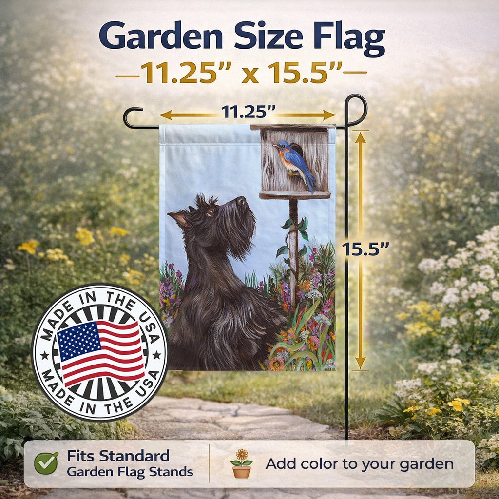 Scottie Curious Garden Flag Mailbox Decorative Yard Banner Outside Patio Artwork for Flower Beds, Garden Size, Multicolor