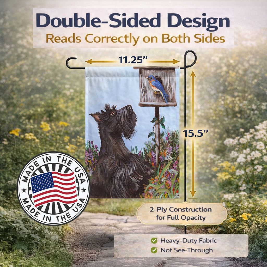 Scottie Curious Garden Flag Mailbox Decorative Yard Banner Outside Patio Artwork for Flower Beds, Garden Size, Multicolor