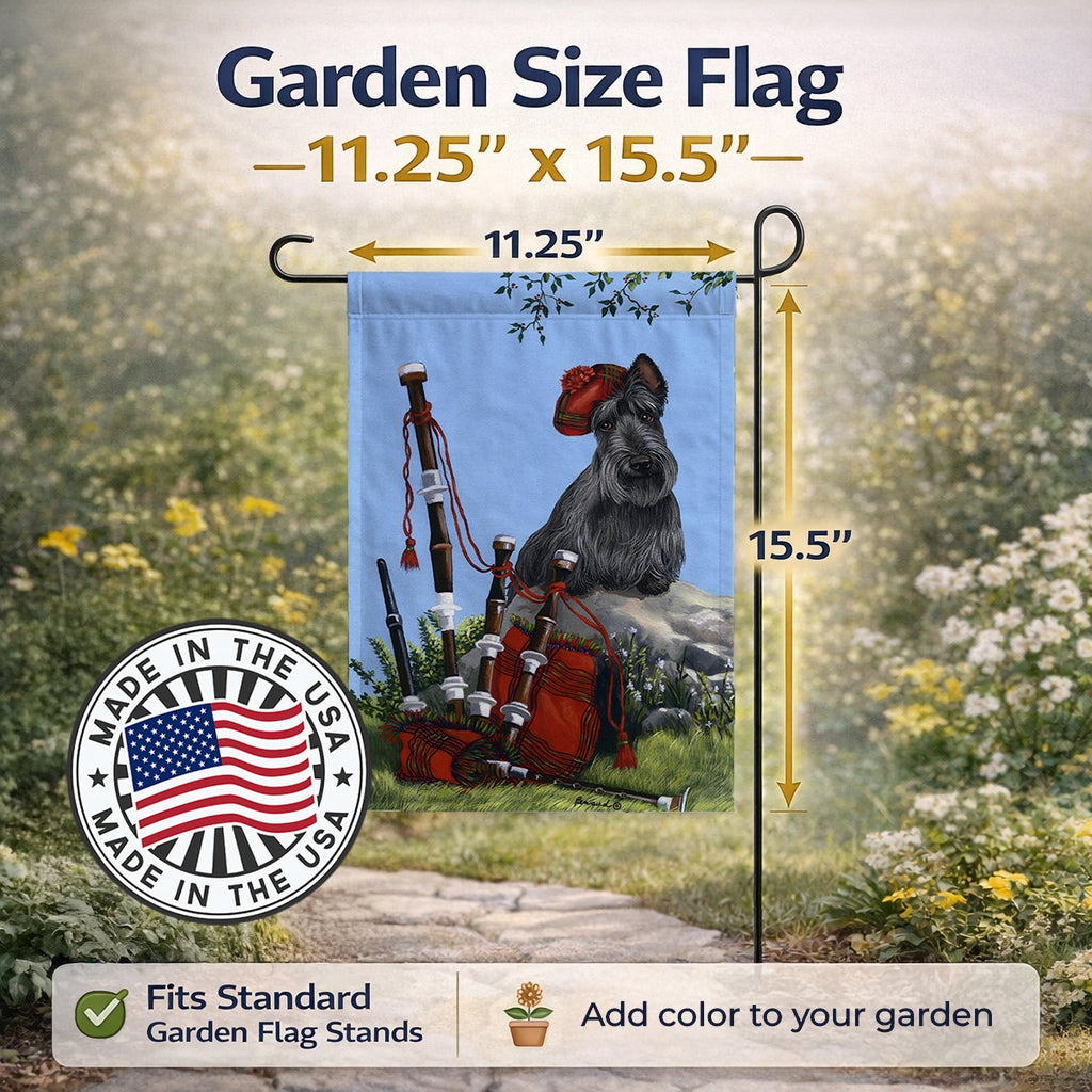 Scottie Piper Garden Flag Mailbox Decorative Yard Banner Outside Patio Artwork for Flower Beds, Garden Size, Multicolor