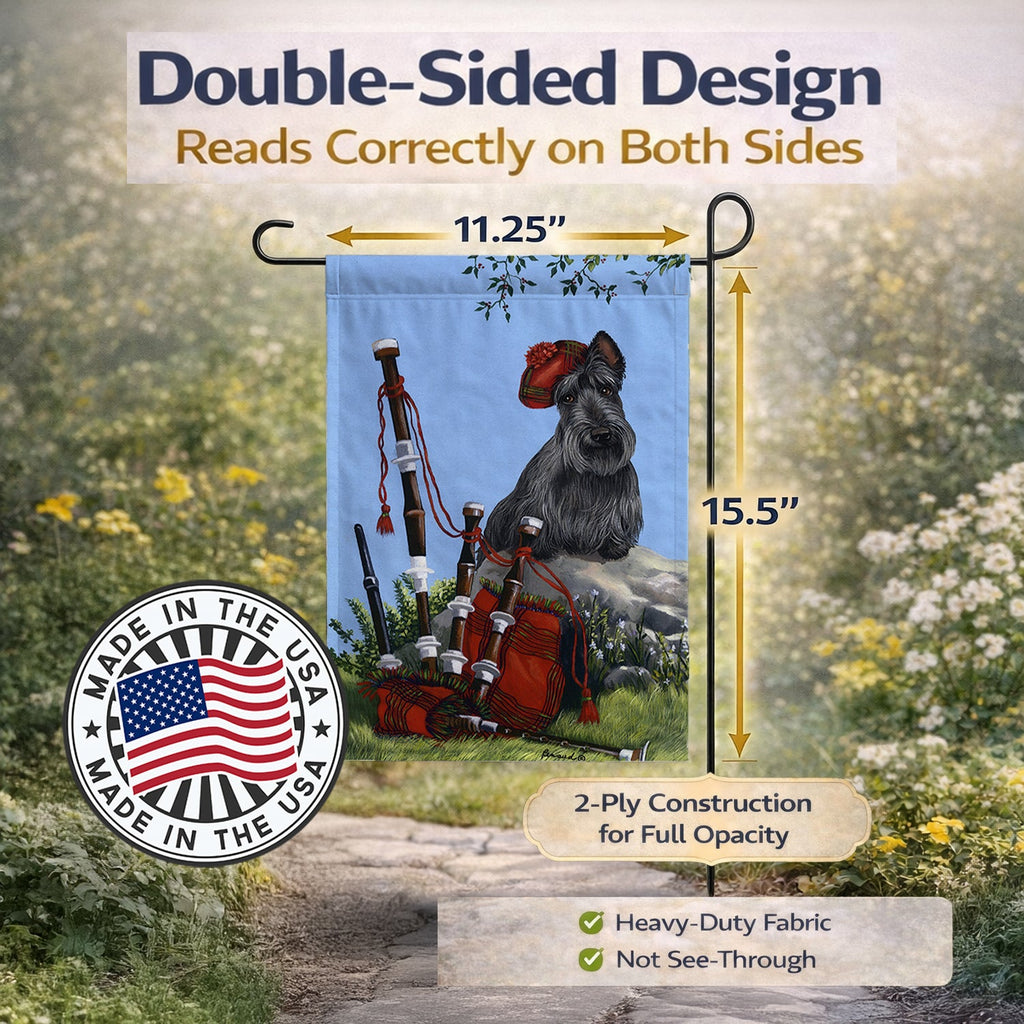Scottie Piper Garden Flag Mailbox Decorative Yard Banner Outside Patio Artwork for Flower Beds, Garden Size, Multicolor