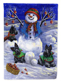 Scottie Christmas Snowman Garden Flag Mailbox Decorative Yard Banner Outside Patio Artwork for Flower Beds, Garden Size, Multicolor
