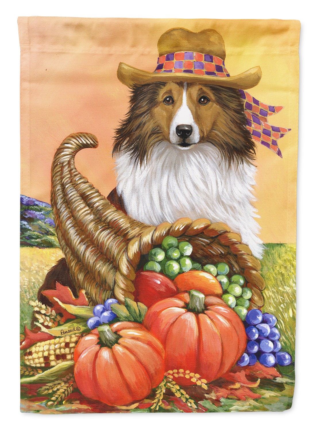 Sheltie Autumn Garden Flag Mailbox Decorative Yard Banner Outside Patio Artwork for Flower Beds, Garden Size, Multicolor