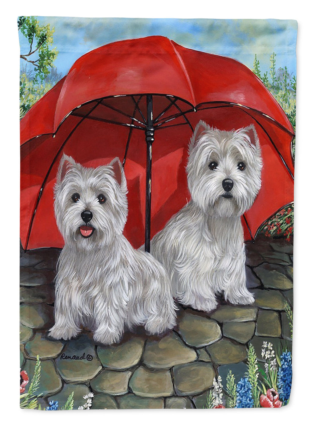 Westie April Showers Garden Flag Mailbox Decorative Yard Banner Outside Patio Artwork for Flower Beds, Garden Size, Multicolor