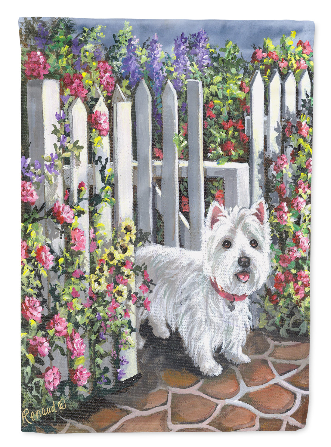 Westie At the Gate Garden Flag Mailbox Decorative Yard Banner Outside Patio Artwork for Flower Beds, Garden Size, Multicolor