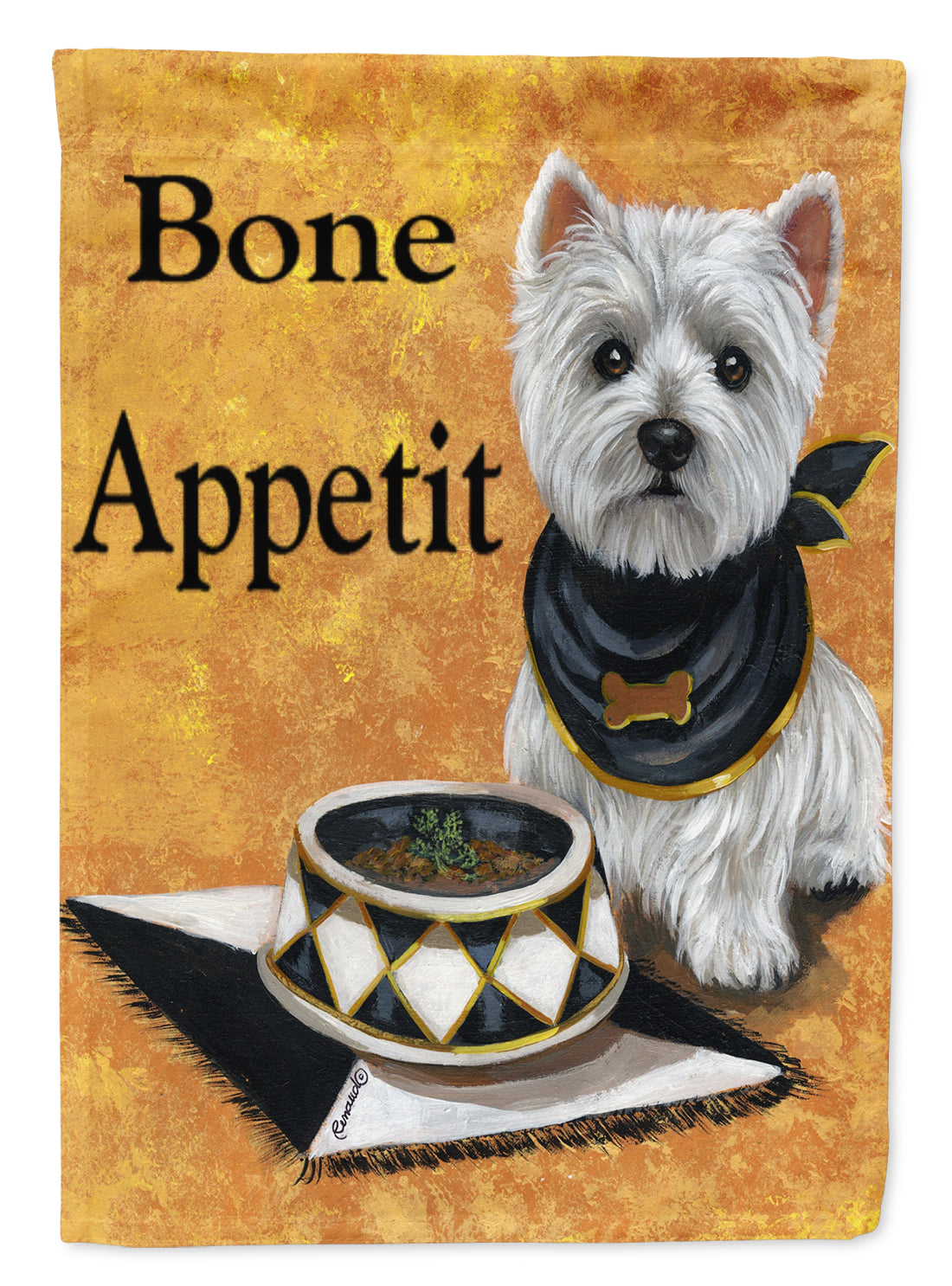 Westie Bone Appetit Garden Flag Mailbox Decorative Yard Banner Outside Patio Artwork for Flower Beds, Garden Size, Multicolor