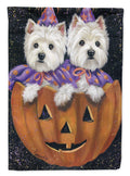Westie Halloween Pumpkin Ride Garden Flag Mailbox Decorative Yard Banner Outside Patio Artwork for Flower Beds, Garden Size, Multicolor