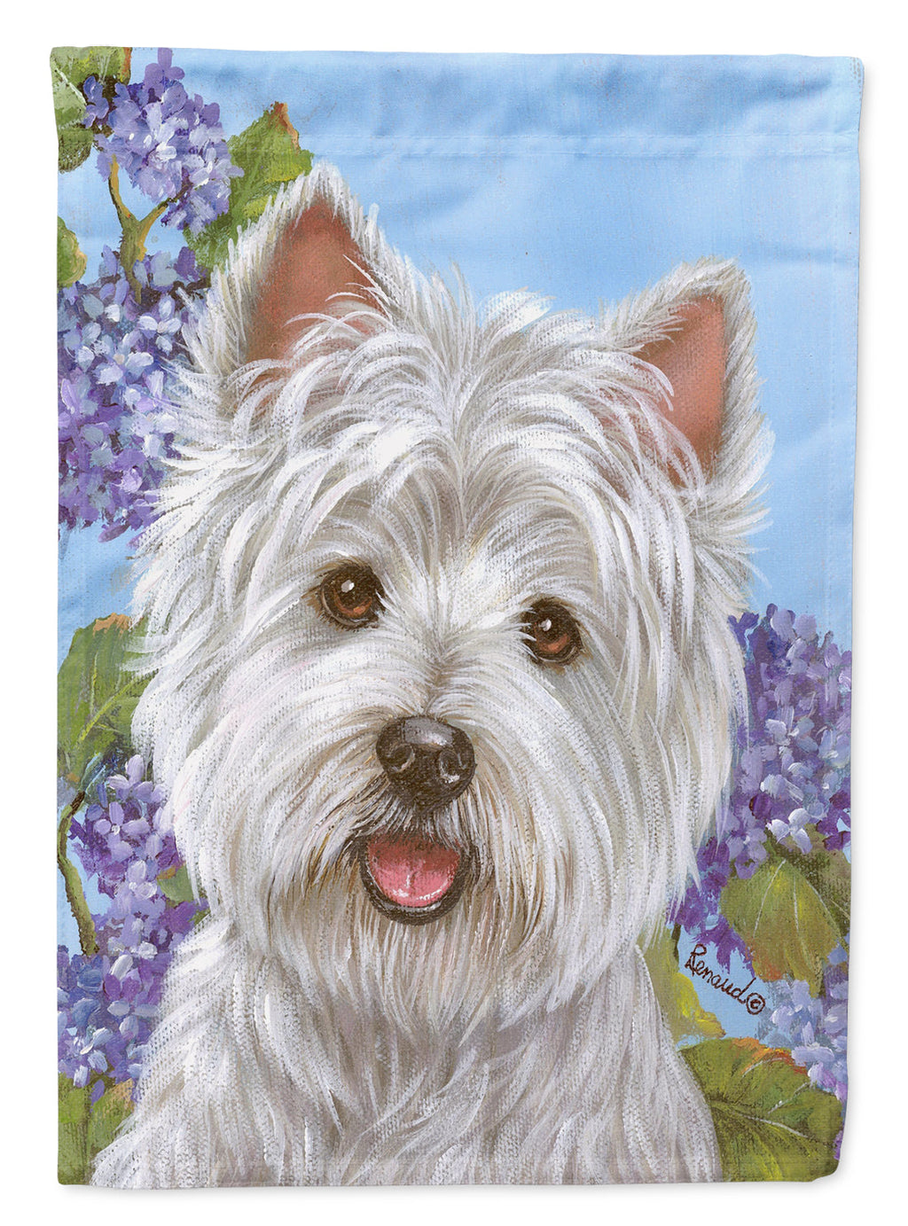 Westie Hydrangea Garden Flag Mailbox Decorative Yard Banner Outside Patio Artwork for Flower Beds, Garden Size, Multicolor