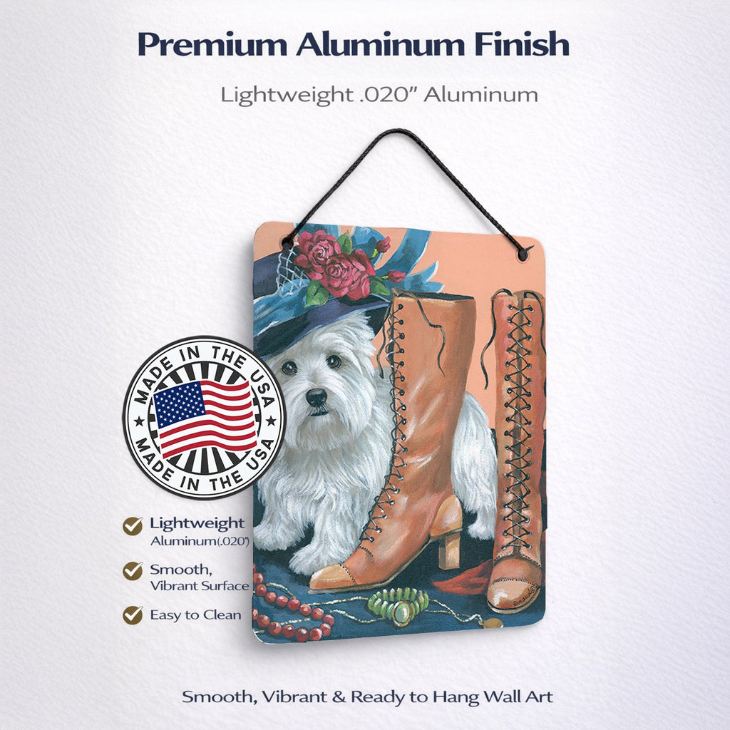 Westie in Mom's Closet Wall or Door Hanging Prints Aluminum Metal Sign Kitchen Wall Bar Bathroom Plaque Home Decor Front Door Plaque, 12x16, Multicolor
