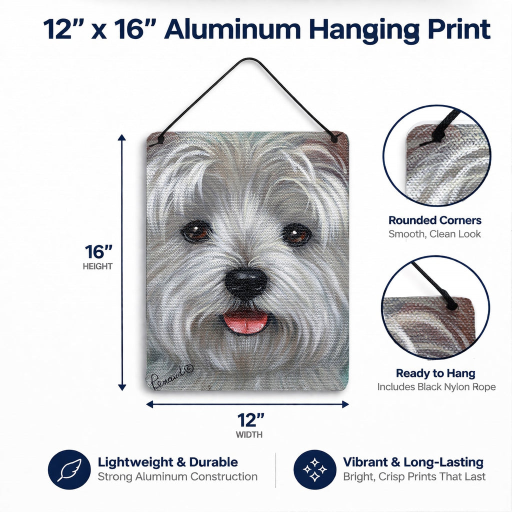 Westie Kissable Face Wall or Door Hanging Prints Aluminum Metal Sign Kitchen Wall Bar Bathroom Plaque Home Decor Front Door Plaque, 12x16, Multicolor