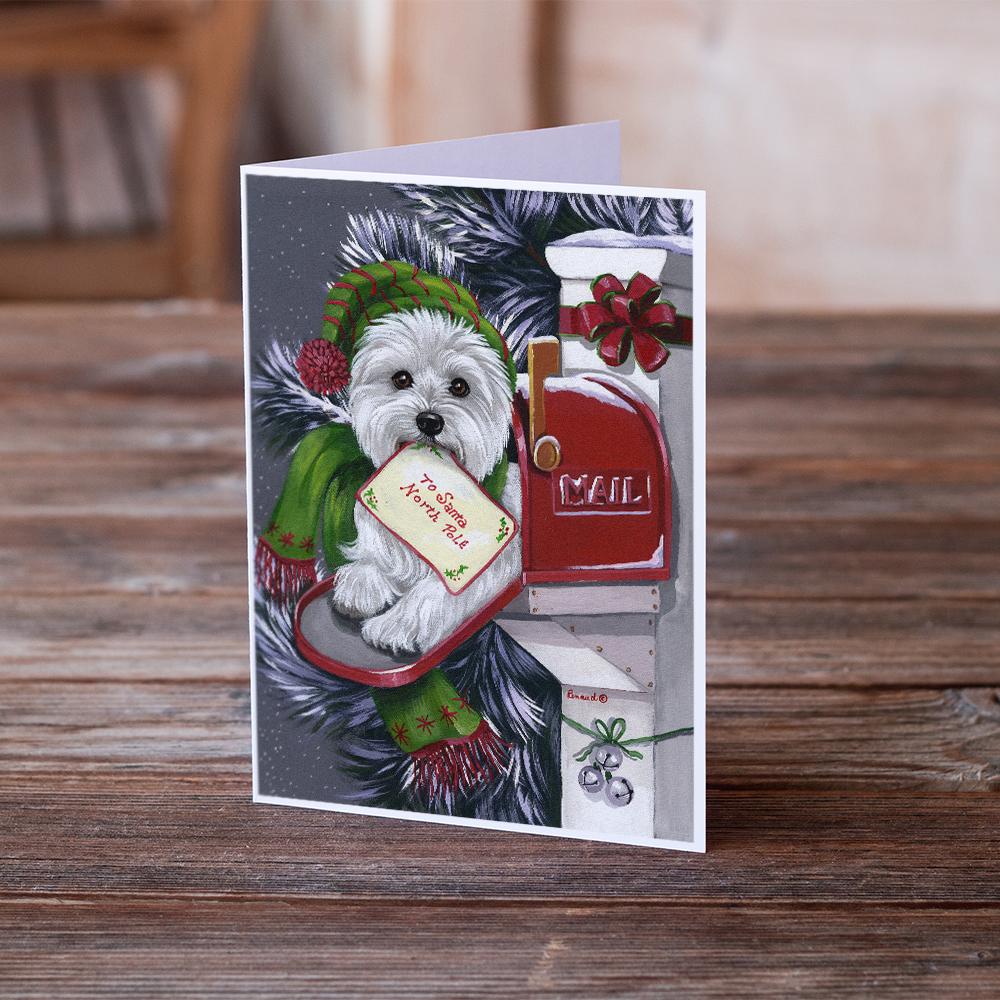 Westie Christmas Letter to Santa Greeting Cards Pack of 8 Blank Cards with Envelopes Whimsical A7 Size 5x7