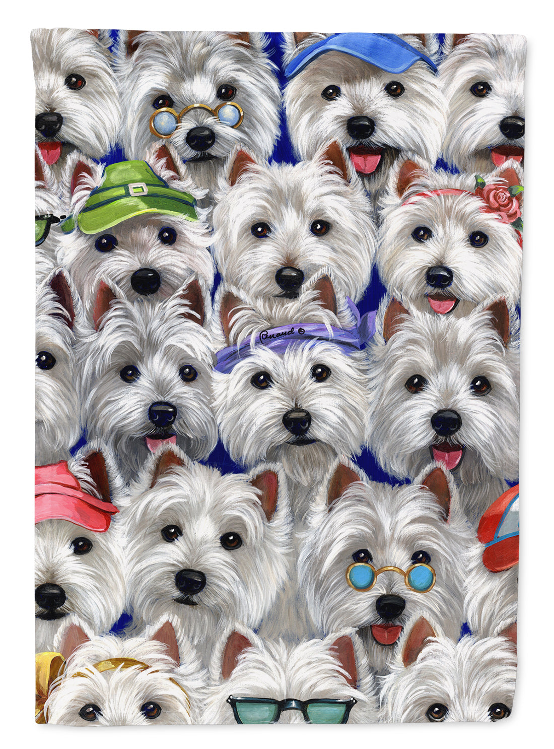 Westie Many Faces Garden Flag Mailbox Decorative Yard Banner Outside Patio Artwork for Flower Beds, Garden Size, Multicolor