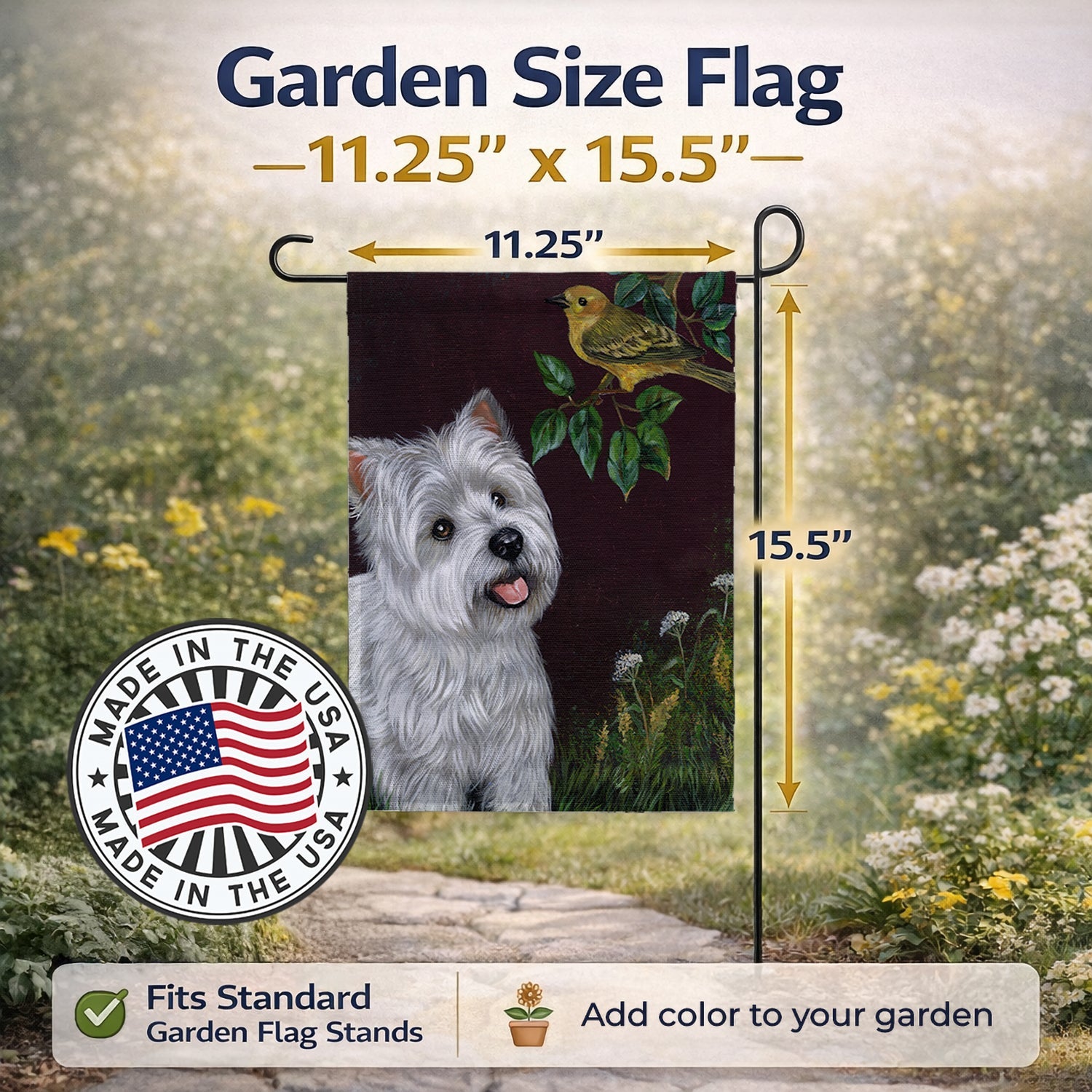 Westie Nature Garden Flag Mailbox Decorative Yard Banner Outside Patio Artwork for Flower Beds, Garden Size, Multicolor