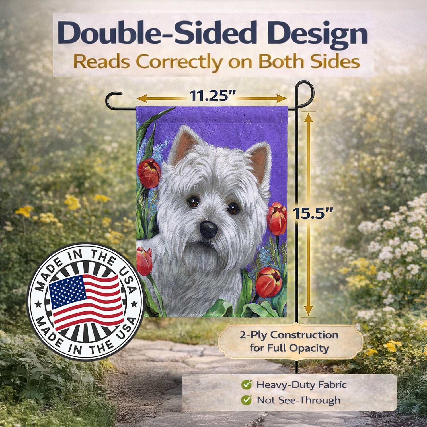 Westie Paradise Garden Flag Mailbox Decorative Yard Banner Outside Patio Artwork for Flower Beds, Garden Size, Multicolor
