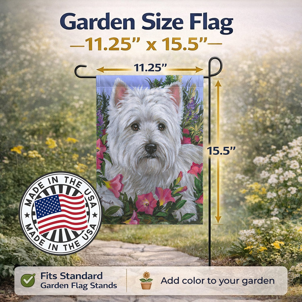 Westie Petunia Garden Flag Mailbox Decorative Yard Banner Outside Patio Artwork for Flower Beds, Garden Size, Multicolor