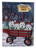 Westie Christmas Red Wagon Garden Flag Mailbox Decorative Yard Banner Outside Patio Artwork for Flower Beds, Garden Size, Multicolor
