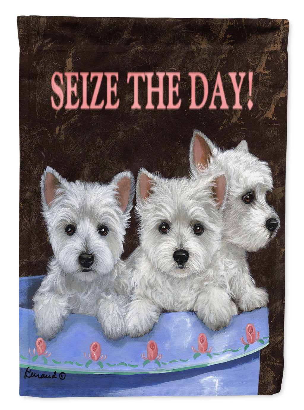 Westie Seize the Day Garden Flag Mailbox Decorative Yard Banner Outside Patio Artwork for Flower Beds, Garden Size, Multicolor