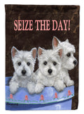 Westie Seize the Day Garden Flag Mailbox Decorative Yard Banner Outside Patio Artwork for Flower Beds, Garden Size, Multicolor