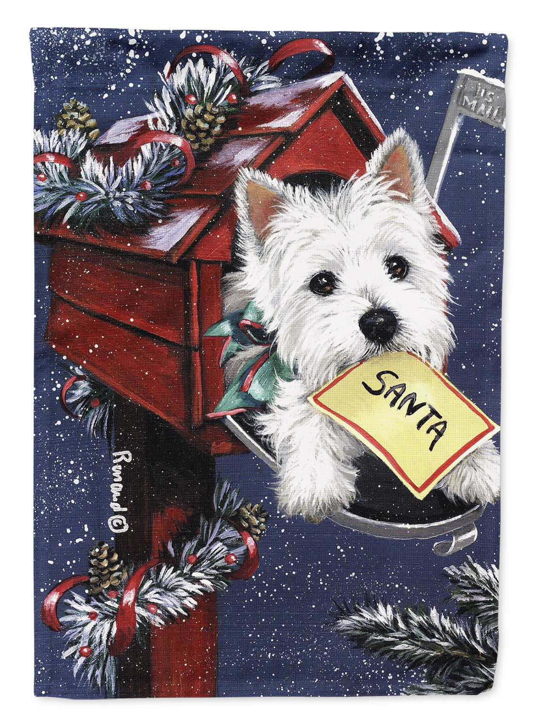 Westie Zoe's Christmas List Garden Flag Mailbox Decorative Yard Banner Outside Patio Artwork for Flower Beds, Garden Size, Multicolor