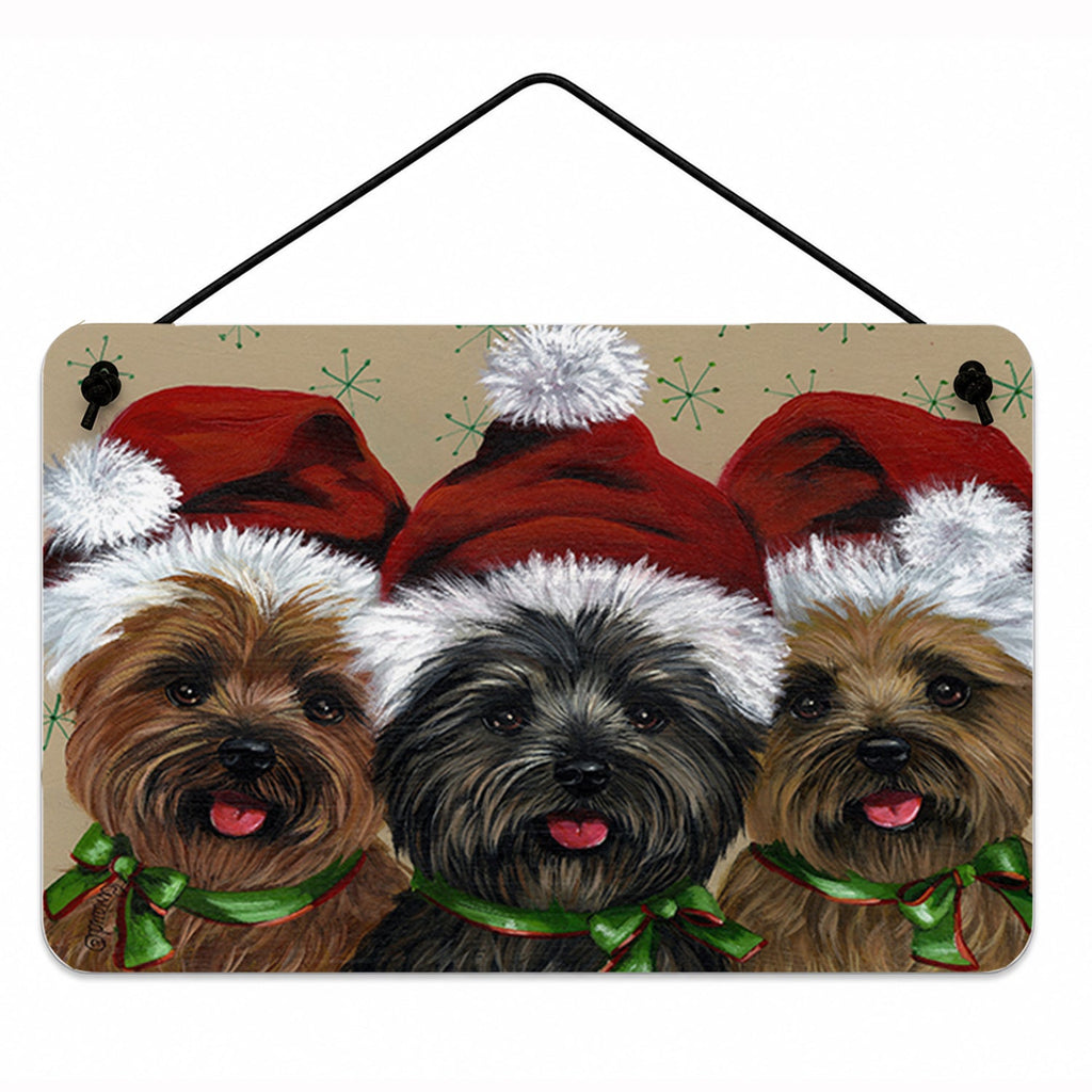 Cairn Terrier Christmas Ceaser and Co Wall or Door Hanging Prints Aluminum Metal Sign Kitchen Wall Bar Bathroom Plaque Home Decor, 8HX12W, Multicolor