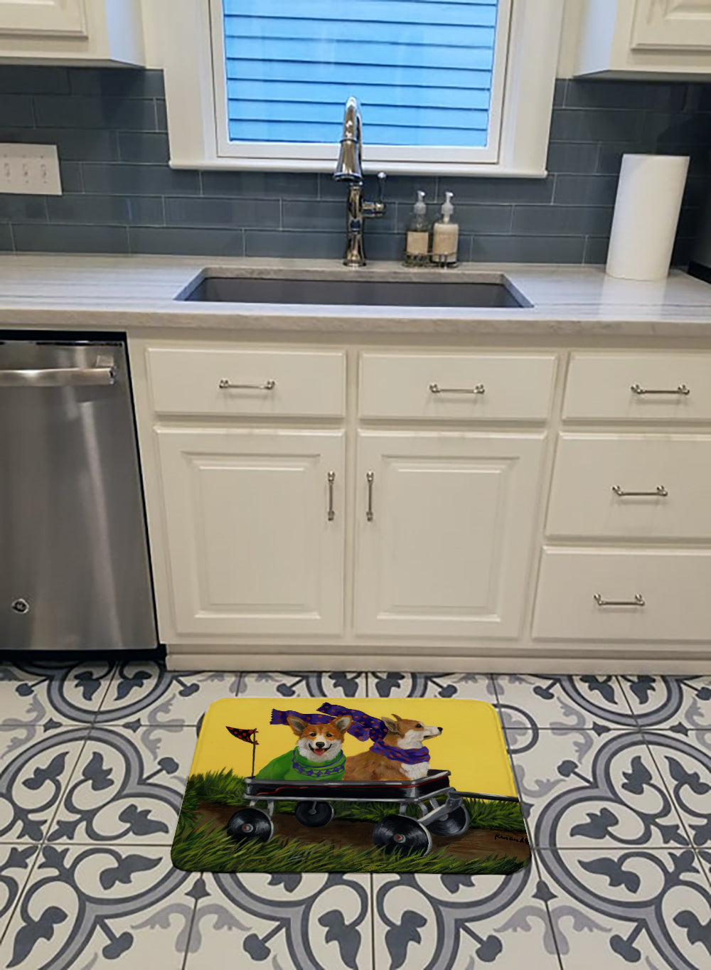 Corgi Express Memory Foam Kitchen Mat Machine Washable Anti-Fatigue Cushion Comfort Bath or Kitchen Rug