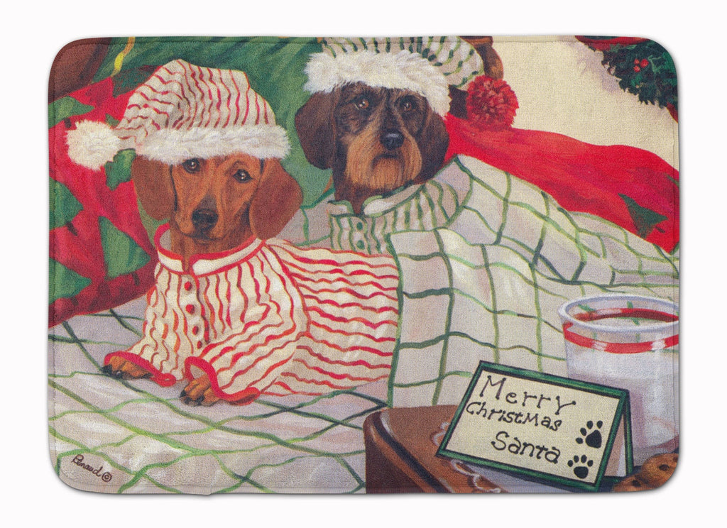 Dachshund Christmas Waiting for Santa Memory Foam Kitchen Mat Machine Washable Anti-Fatigue Cushion Comfort Bath or Kitchen Rug