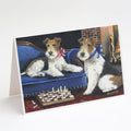 Fox Terrier Checkmates Greeting Cards Pack of 8 Blank Cards with Envelopes Whimsical A7 Size 5x7