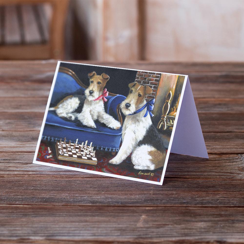 Fox Terrier Checkmates Greeting Cards Pack of 8 Blank Cards with Envelopes Whimsical A7 Size 5x7