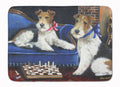 Fox Terrier Checkmates Memory Foam Kitchen Mat Machine Washable Anti-Fatigue Cushion Comfort Bath or Kitchen Rug