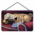 Pug Goodnight Sweetheart Wall or Door Hanging Prints Aluminum Metal Sign Kitchen Wall Bar Bathroom Plaque Home Decor, 8HX12W, Multicolor
