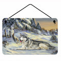 Siberian Husky Winterscape Wall or Door Hanging Prints Aluminum Metal Sign Kitchen Wall Bar Bathroom Plaque Home Decor, 8HX12W, Multicolor