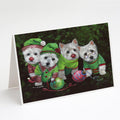 Westie Christmas Santa's Assistants Greeting Cards Pack of 8 Blank Cards with Envelopes Whimsical A7 Size 5x7