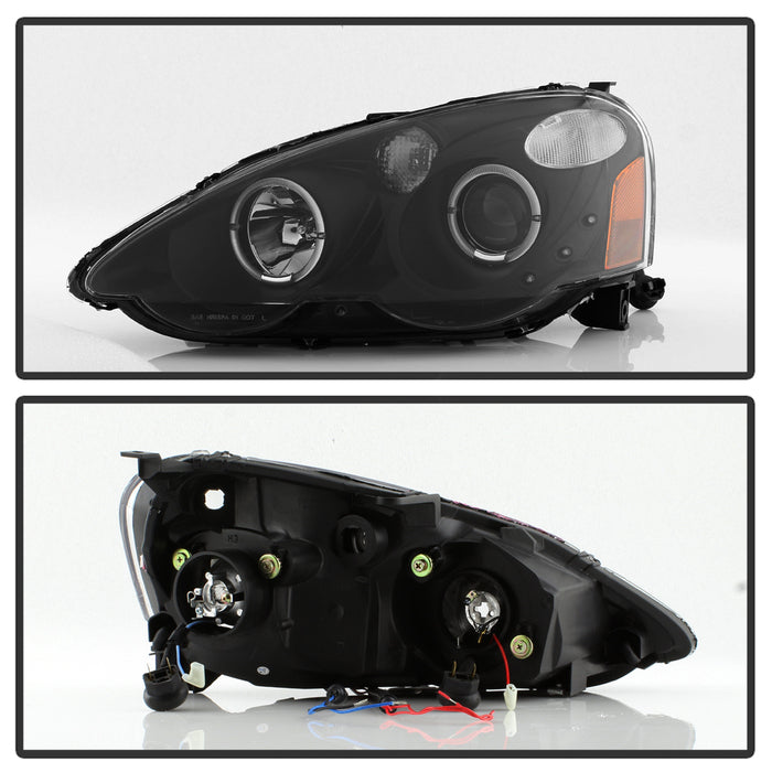 SPYDER xTune Acura RSX 2002-2004 Halo Projector Headlights - Black PRO-JH-ARSX02-HL-BK 9036613