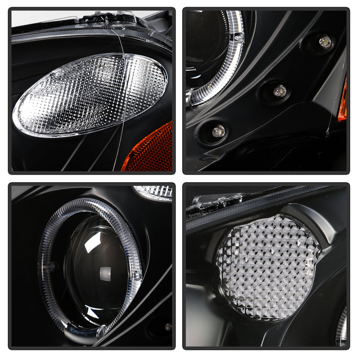 SPYDER xTune Acura RSX 2002-2004 Halo Projector Headlights - Black PRO-JH-ARSX02-HL-BK 9036613