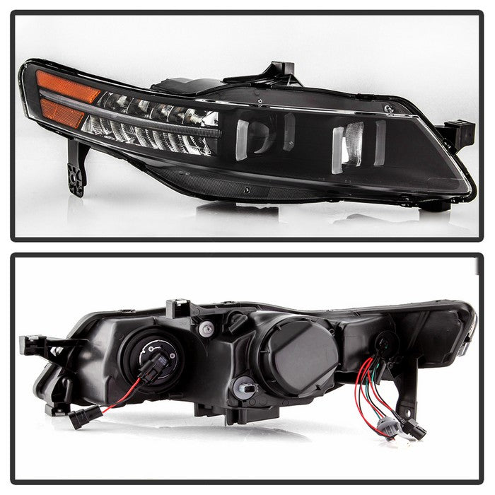 SPYDER xTune 04-08 Acura TL (Xenon/HID Models) Projector Headlights LT DRL - Black (PRO-JH-ATL04-DRL-BK) 9040474