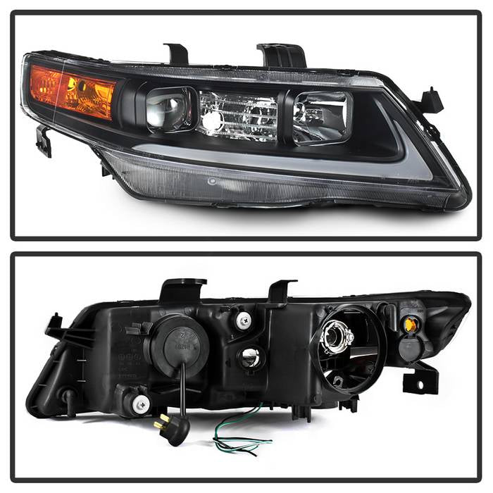SPYDER xTune 04-08 Acura TSX LED Light Bar Projector Headlights - Black (PRO-JH-ATSX04-LB-BK) 9043116