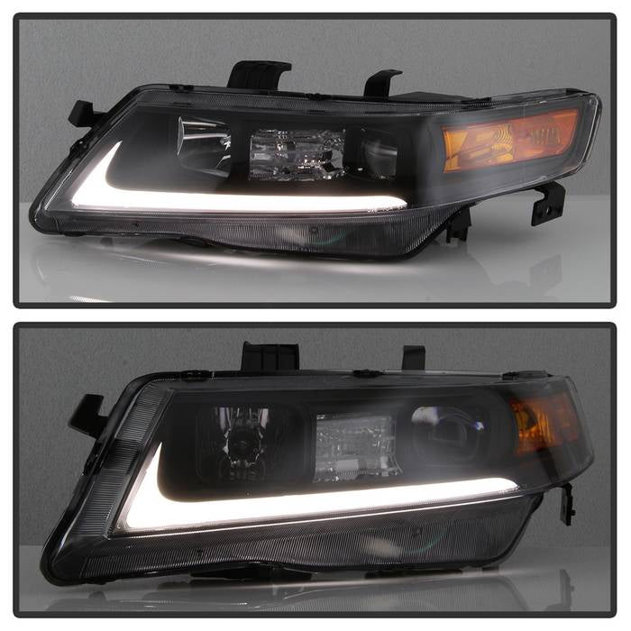 SPYDER xTune 04-08 Acura TSX LED Light Bar Projector Headlights - Black (PRO-JH-ATSX04-LB-BK) 9043116